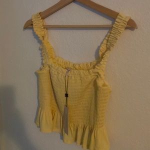 NWT!  BCBG yellow cropped tank